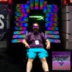 Sitting on the infamous HyperX keyboard throne at TwitchCon 19.